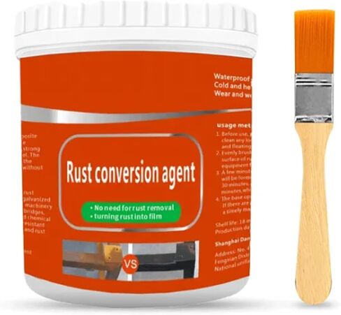 مجدد الصدأ 300 جرام، محول الصدأ للمعادن، محول إزالة الصدأ، طلاء معدني، عامل تحويل الصدأ، مزيل الصدأ المعدني المائي، طلاء مضاد للصدأ متعدد الأغراض (أبيض + فرشاة) in Kuwait