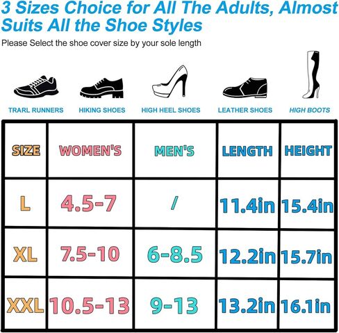 R2Depot Waterproof Shoe Covers Reusable for Men Women, Rain Snow Shoe Covers, Non Slip Shoe Protector in Saudi Arabia