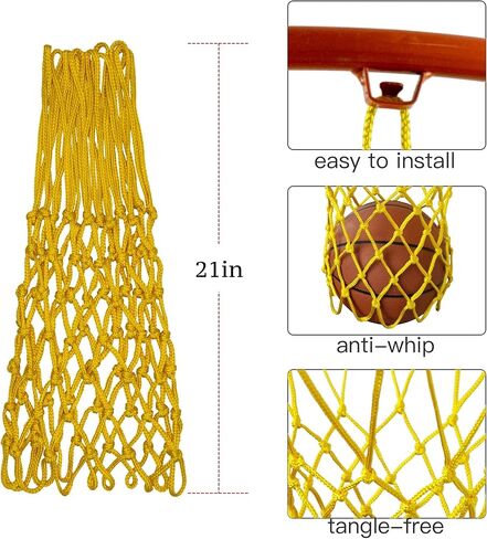 عبوتان من شبكة كرة السلة، 12 حلقة شبكة طوقية لكرة السلة ذات الحجم القياسي، بديلة لشبكة كرة السلة المضادة للسوط لجميع الأحوال الجوية للاستخدام الداخلي والخارجي in Kuwait