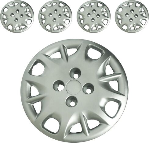 Set of 4 Wheel Cover 14 Inch Silver Bolt-On 4 Bolt Holes Universal Hubcap 3203 in Saudi Arabia