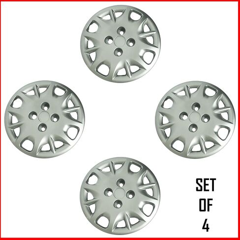 Set of 4 Wheel Cover 14 Inch Silver Bolt-On 4 Bolt Holes Universal Hubcap 3203 in Saudi Arabia