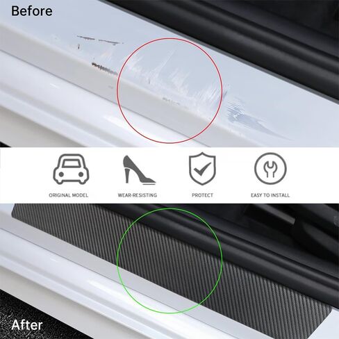 4 قطع من أجل Star War Stormtrooper واقي عتبة الباب من ألياف الكربون ملصق عتبة الباب المضاد للأوساخ وغطاء حماية عتبة الباب متوافق مع معظم ملحقات موديلات السيارات in Kuwait