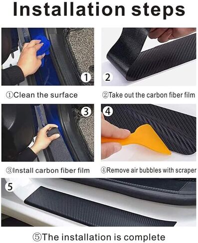 4 قطع من أجل Star War Stormtrooper واقي عتبة الباب من ألياف الكربون ملصق عتبة الباب المضاد للأوساخ وغطاء حماية عتبة الباب متوافق مع معظم ملحقات موديلات السيارات in Kuwait