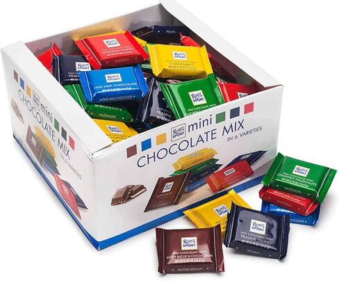 Ritter Sport Mini Chocolate Bars, Assorted Flavors Colorful Variety, 0.59 ounce, 84 Count, 100% Certified Sustainable Cocoa in Kuwait