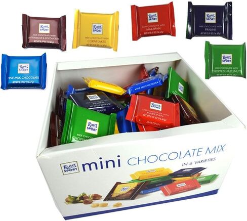 Ritter Sport Mini Chocolate Bars, Assorted Flavors Colorful Variety, 0.59 ounce, 84 Count, 100% Certified Sustainable Cocoa in Kuwait