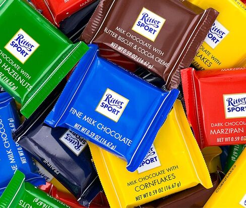 Ritter Sport Mini Chocolate Bars, Assorted Flavors Colorful Variety, 0.59 ounce, 84 Count, 100% Certified Sustainable Cocoa in Kuwait