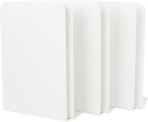 6 قطع من نهايات الكتب المعدنية البيضاء، نهايات الكتب شديدة التحمل للأرفف، حاملات كتب مضادة للانزلاق، سدادة كتب للكتب، أجهزة الكمبيوتر المحمولة، الملفات، المجلات، أقراص DVD - رائعة للمكتب، المنزل، المدرسة (8.0 × 3.9 × 5.3 بوصة) in Kuwait