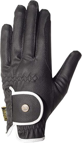 قفازات AK الاصطناعية لركوب الخيل لجميع المواسم للجنسين AKRS-6344 (L، أسود/أبيض) in Kuwait