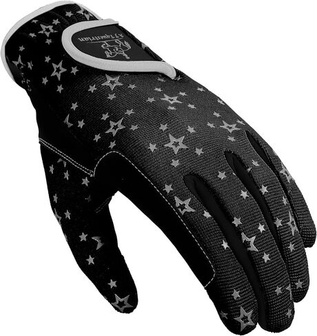 Kids Gloves for Girls Boys Unisex Horse Riding Gloves Outdoor Gloves Sports Gloves Cycling Gloves for Children Black Blue Pink Star Design Touch Screen Compatible in Saudi Arabia