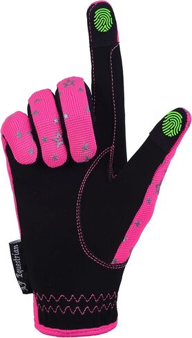 قفازات الاطفال للفتيات الفتيان للجنسين قفازات ركوب الخيل في الهواء الطلق قفازات رياضية قفازات ركوب الدراجات للأطفال أسود أزرق وردي تصميم نجمة تعمل باللمس متوافق in Kuwait