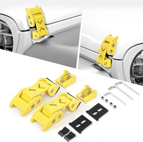 STANVEE Hood Latch Kit Compatible with Jeep Wrangler JK JKU 2007-2018 and Jeep Wrangler JL JLU Gladiator JT 2007-2023 (Yellow) in Saudi Arabia