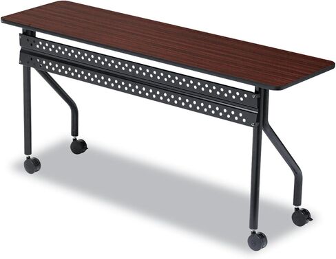 Iceberg Officeworks Mobile Training Table with Two Locking Wheels, Mahogany and Black, 72" L x 18" W x 29" H in Saudi Arabia