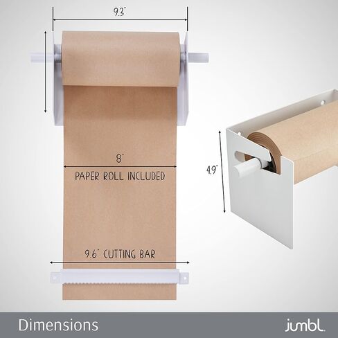 Jumbl 12" Wall Mounted Kraft Paper Dispenser | Hanging Paper Roll with Cutter for Kitchen, DIY Room, Office, Business, & More | Great for to-Do Lists, Menus, Grocery Lists, & Art Projects in Saudi Arabia