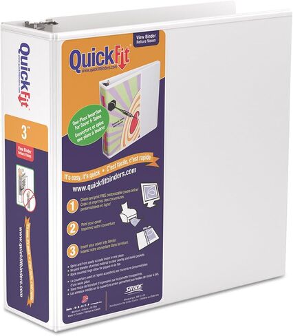 مجلدات QuickFit® Angle D-Ring View، سعة 625 ورقة، حلقات 3 بوصات، معاد تدويرها بنسبة 47%، أبيض 87050 in Saudi Arabia