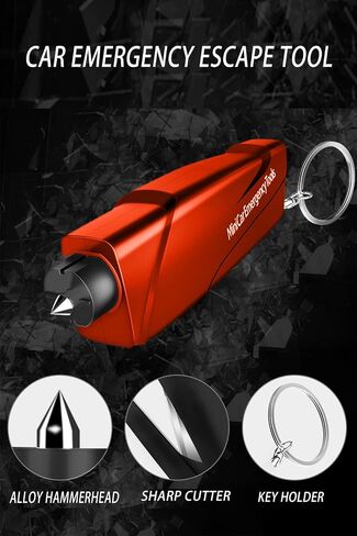 4 Pack Car Window Breaker and Seat Belt Cutter, Emergency Keychain Car Escape Tool with Glass Breaker Seatbelt Cutter,Car Safety Hammer,Black in Saudi Arabia