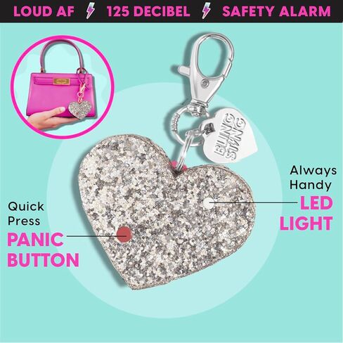BLINGSTING Personal Safety Alarm & Car Escape Hammer Tool, 125 db Siren Keychain & LED Light, Emergency Window Breaker & Seat Belt Cutter, Women's Cute Auto Accessories in Saudi Arabia