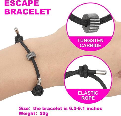 Car Window Breaker Bracelet with Tungsten Carbide Bead ，Spring Loaded Car Tempered Glass Breaker Wrist Strap Self Rescue Tool,Portable Vehicle Safety Emergency Escape Tools,Black(2 Pack) in Saudi Arabia