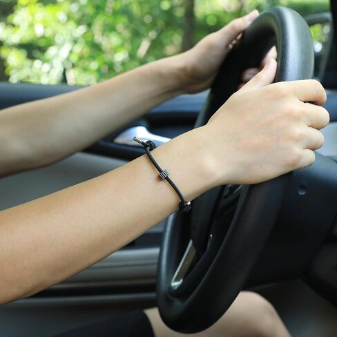 Car Window Breaker Bracelet with Tungsten Carbide Bead ，Spring Loaded Car Tempered Glass Breaker Wrist Strap Self Rescue Tool,Portable Vehicle Safety Emergency Escape Tools,Black(2 Pack) in Saudi Arabia