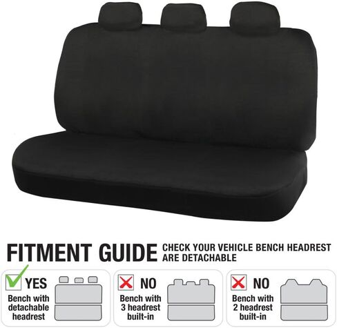 BDK PolyPro Car Seat Covers, Full Set – Front and Rear Split Bench Protection, Includes 4PC Vibrant Metallic Floor Mats, Easy to Install, Fits Most Auto Truck Van SUV in Saudi Arabia