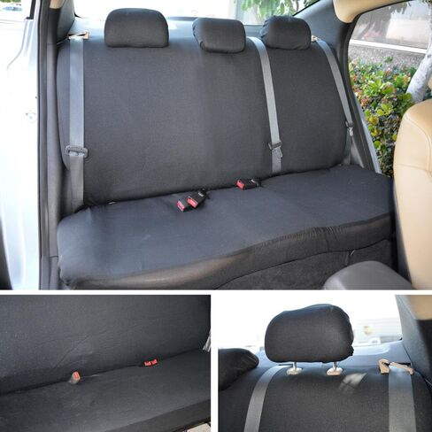 BDK PolyPro Car Seat Covers, Full Set – Front and Rear Split Bench Protection, Includes 4PC Vibrant Metallic Floor Mats, Easy to Install, Fits Most Auto Truck Van SUV in Saudi Arabia