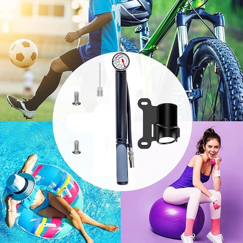 مضخة دراجة بمقياس، ضغط عالٍ، مضخة دراجة أرضية متوافقة مع صمام بريستا وشرايدر، مضخة إطار دراجة لدراجات الطرق، MTB، الهجين، الكرات in Kuwait