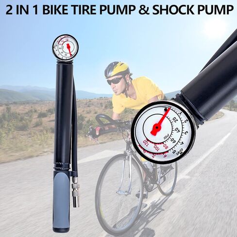 مضخة دراجة بمقياس، ضغط عالٍ، مضخة دراجة أرضية متوافقة مع صمام بريستا وشرايدر، مضخة إطار دراجة لدراجات الطرق، MTB، الهجين، الكرات in Kuwait