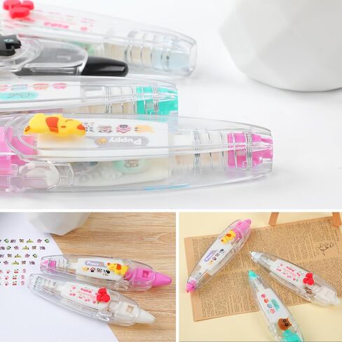 Pocket Tape Pen,DIY Cute Animals Press Type Decorative Pen,New Creative Cartoon Pattern Decorative Tape, DIY Lace Decoration Tape Pen,Cute Scrapbooking Diary Decorative Correction Tapes (6 pcs) in Kuwait