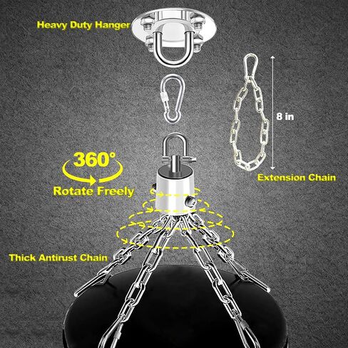 كيس ملاكمة للبالغين، مجموعة أكياس ملاكمة ثقيلة من البولي يوريثان، معدات تدريب الملاكمة (9 في 1) لمجموعة MMA كيك بوكسينغ ملاكمة كاراتيه للتدريب المنزلي في صالة الألعاب الرياضية (غير مملوءة) in Kuwait
