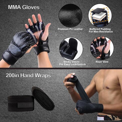 كيس ملاكمة للبالغين، مجموعة أكياس ملاكمة ثقيلة من البولي يوريثان، معدات تدريب الملاكمة (9 في 1) لمجموعة MMA كيك بوكسينغ ملاكمة كاراتيه للتدريب المنزلي في صالة الألعاب الرياضية (غير مملوءة) in Kuwait