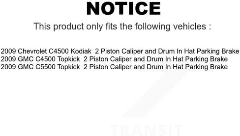 Front Rear Semi-Metallic Disc Brake Pads Kit For 2009-2009 GMC Chevrolet C4500 Kodiak Topkick C5500 2 Piston Caliper Drum In Hat Parking KNF-101639 in Saudi Arabia