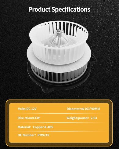 محرك منفاخ سخان HVAC متوافق مع تويوتا - بريوس (2001-2009) - يستبدل 87130-47091 87103-47020 75774 3010092 PM9249 700153 in Kuwait