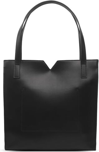 Pixie Mood ALICIA-TOTE-II-BLPB-OS Top Notched Soft Pebbled Exterior Recycled Vegan Leather Tote and Crossbody Bag, Black in Saudi Arabia