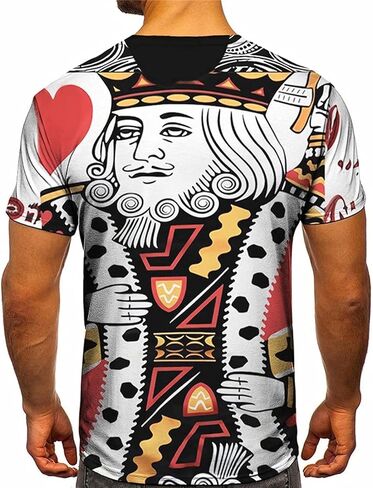 3D Poker Shirts for Men Funny Graphic Workout Tees Shirt Casual Short Sleeve Tshirt Vintage T Shirt Summer Shirts Men (Color 12,X-Large) in Saudi Arabia