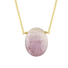 Thecraftman Natural Blue Opal Oval Cabochon Necklace, Gemstone Pendant Necklace, Genuine Gemstone, Birthstone, Gift for Her, Healing Stone, 18 Inch