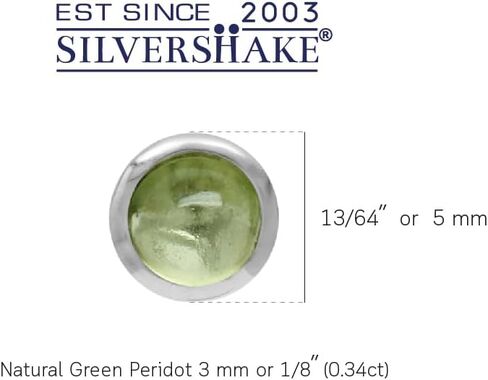 Silvershake 3MM Ultra Petite Bezel Set Cabochon Stone White Gold Plated or Yellow Gold Plated 925 Sterling Silver Second or Third Hole Minimalist Stud Earrings Jewelry for Girls Teen Women in Saudi Arabia