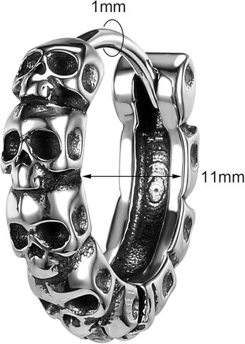 Gothic Dragon/Sword/Skull/Scorpion/Octopus Stud Earrings Ear Cuff Retro Punk Rock Earrings for Men Women Stainless Steel Dangle Drop Earrings Jewelry Gifts in Kuwait