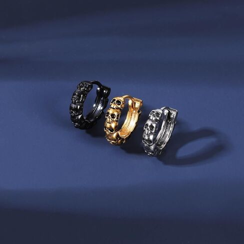 Gothic Dragon/Sword/Skull/Scorpion/Octopus Stud Earrings Ear Cuff Retro Punk Rock Earrings for Men Women Stainless Steel Dangle Drop Earrings Jewelry Gifts in Kuwait