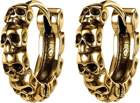 Gothic Dragon/Sword/Skull/Scorpion/Octopus Stud Earrings Ear Cuff Retro Punk Rock Earrings for Men Women Stainless Steel Dangle Drop Earrings Jewelry Gifts in Kuwait