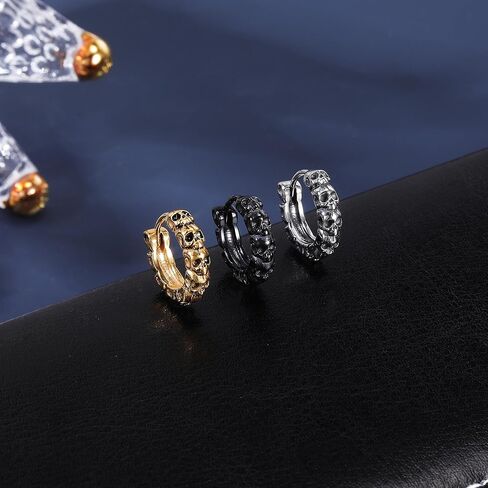 Gothic Dragon/Sword/Skull/Scorpion/Octopus Stud Earrings Ear Cuff Retro Punk Rock Earrings for Men Women Stainless Steel Dangle Drop Earrings Jewelry Gifts in Kuwait