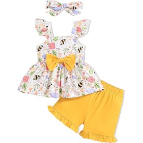 Toddler Baby Girls Summer Clothes Infant Outfits Tank Top Shirt Cute Shorts Set