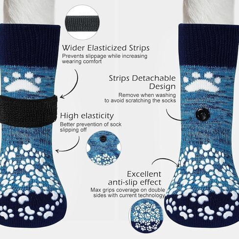 EXPAWLORER 6Pcs Anti-Slip Dog Socks to Prevent Licking Paws,Dog Shoes for Hot Pavement,Dog Booties Traction Control on Hardwood Floor,Boots & Paw Protectors, for Puppy Small Medium Large Senior Dogs in Saudi Arabia