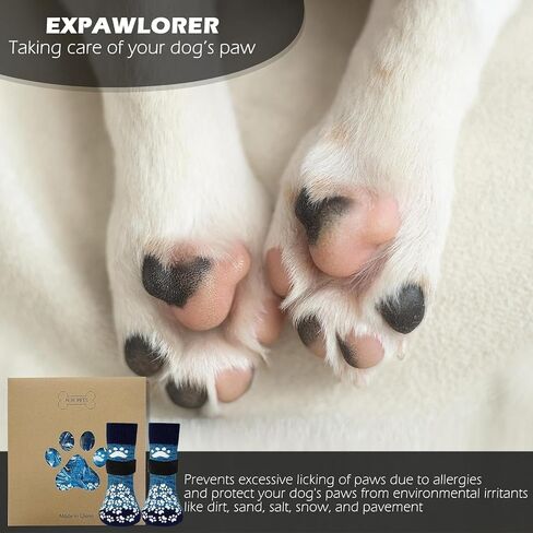 EXPAWLORER 6Pcs Anti-Slip Dog Socks to Prevent Licking Paws,Dog Shoes for Hot Pavement,Dog Booties Traction Control on Hardwood Floor,Boots & Paw Protectors, for Puppy Small Medium Large Senior Dogs in Saudi Arabia