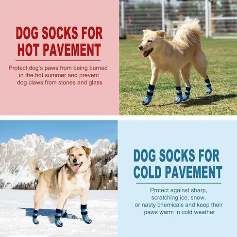 EXPAWLORER 6Pcs Anti-Slip Dog Socks to Prevent Licking Paws,Dog Shoes for Hot Pavement,Dog Booties Traction Control on Hardwood Floor,Boots & Paw Protectors, for Puppy Small Medium Large Senior Dogs in Saudi Arabia