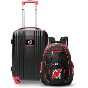 Denco Boston Bruins 2-Piece Luggage Set, Includes 21-inch Two-Tone Hardcase Spinner and 19" Laptop Backpack