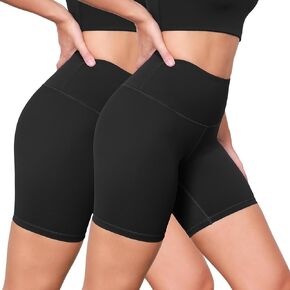 ODODOS ODLEX 2-Pack High Waist Workout Shorts for Women Tummy Control Workout Gym Athletic Biker Shorts-6" / 8" Inseam