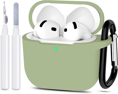 Compatible with AirPods 4 Case Cover, Protective Silicone Skin Accessories with Keychain for Women Men for Apple AirPods 4th Generation Case(2024), Front LED Visible，Midnight Blue in Saudi Arabia