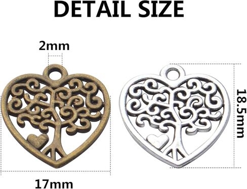 BronaGrand 50pcs Antique Silver Double Heart Charms Pendants Alloy Love Heart Charm Heart Bead Charms for DIY Jewelry Earrings Necklace Bracelet Making and Crafting Accessory in Kuwait
