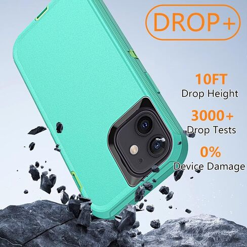 YmhxcY for iPhone 12 Case & iPhone 12 Pro Phone Case Shockproof Dropproof Dust-Proof Drop Proof 3-Layer Durable Phone Case Heavy Duty Protection Phone Case Cover for iPhone 12 6.1“Black and Grey in Saudi Arabia