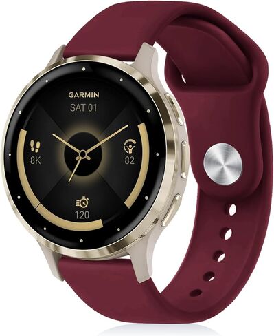 أحزمة ساعة من السيليكون متوافقة مع Garmin Venu 3S/Vivoactive 4S/Venu 2S/Vivomove 3S، أشرطة معصم بديلة رياضية ناعمة مقاس 18 مم لـ Garmin Forerunner 255S/255S Music/265S in Kuwait
