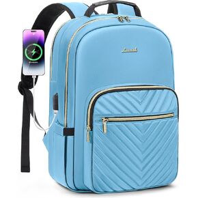 LOVEVOOK Laptop Backpack for Women 17.3 inch,Cute Womens Travel Backpack Purse,Professional Computer Bag,Waterproof Work Business College Teacher Bags Carry on Backpack with USB Port,Black